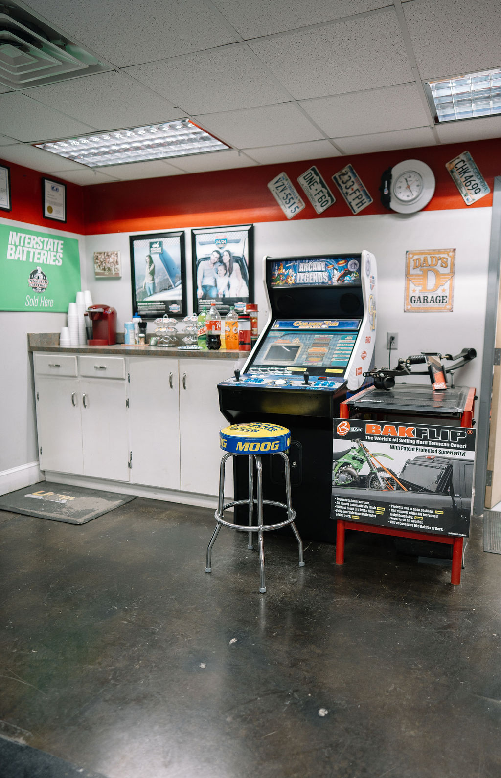 Arcade machine in the waiting area